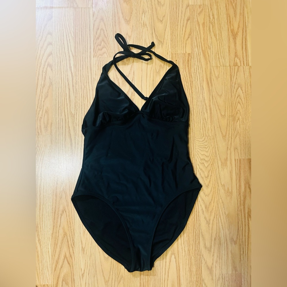 Old Navy Black Halter One-Piece Swimsuit Sz M/L
